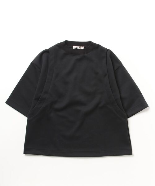 RITA(リタ)の「RITA/リタ 3/4 AMESLEE STYLE DESIGN TOPS 3/4 アメスリスタイルデザイントップス(スウェット・レディース・ブラック/オリーブ・FREE)」の2枚目の写真