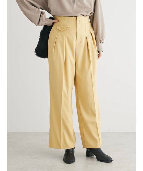 Petit fleur(プチフルール)の「・Petit Fleur ハイウエストワイドパンツ(その他パンツ・レディース・アイボリー/ブラック/イエロー/ベージュ・FREE)」の5枚目の写真