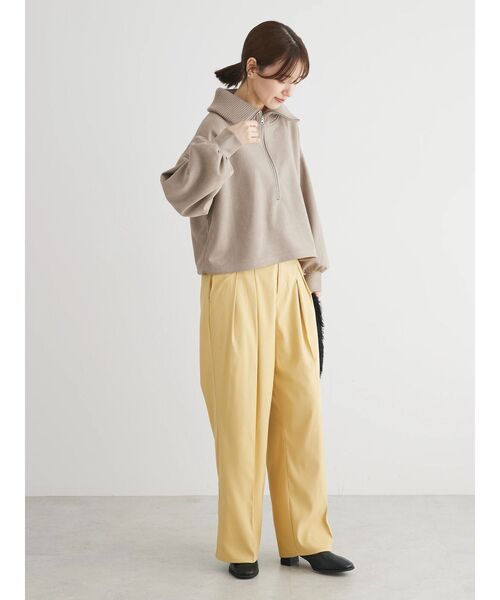 Petit fleur(プチフルール)の「・Petit Fleur ハイウエストワイドパンツ(その他パンツ・レディース・アイボリー/ブラック/イエロー/ベージュ・FREE)」の6枚目の写真