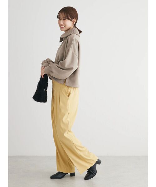 Petit fleur(プチフルール)の「・Petit Fleur ハイウエストワイドパンツ(その他パンツ・レディース・アイボリー/ブラック/イエロー/ベージュ・FREE)」の7枚目の写真