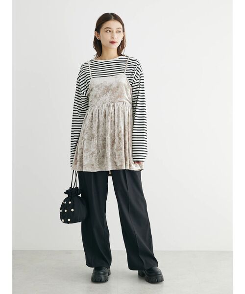 Petit fleur(プチフルール)の「・Petit Fleur ハイウエストワイドパンツ(その他パンツ・レディース・アイボリー/ブラック/イエロー/ベージュ・FREE)」の20枚目の写真