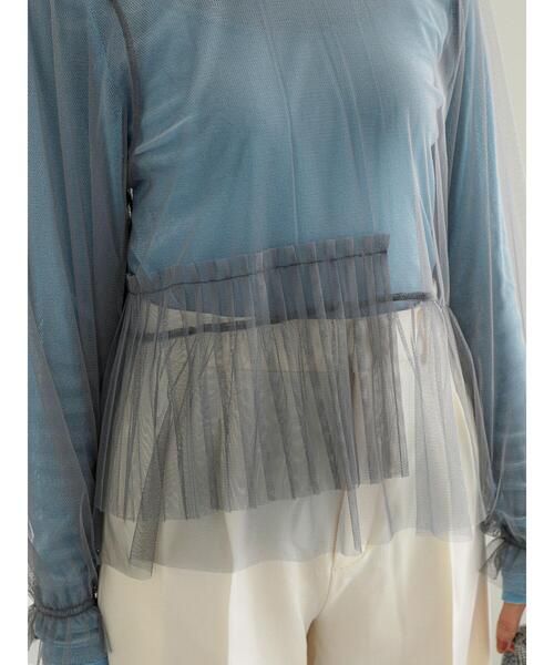 Te chichi（テチチ）の「プリーツ&フリルペプラムチュールトップス（Tシャツ/カットソー・レディース・ブラック/グレー/オフホワイト・F）」の22枚目の写真