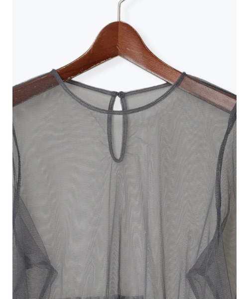 Te chichi（テチチ）の「プリーツ&フリルペプラムチュールトップス（Tシャツ/カットソー・レディース・ブラック/グレー/オフホワイト・F）」の6枚目の写真
