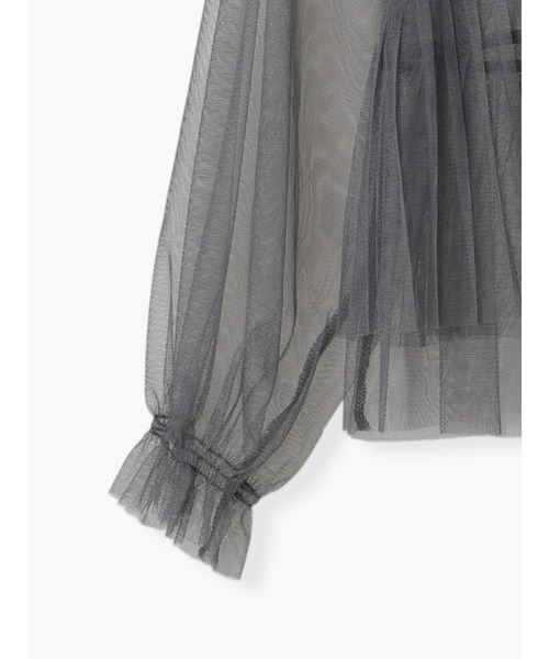 Te chichi（テチチ）の「プリーツ&フリルペプラムチュールトップス（Tシャツ/カットソー・レディース・ブラック/グレー/オフホワイト・F）」の7枚目の写真