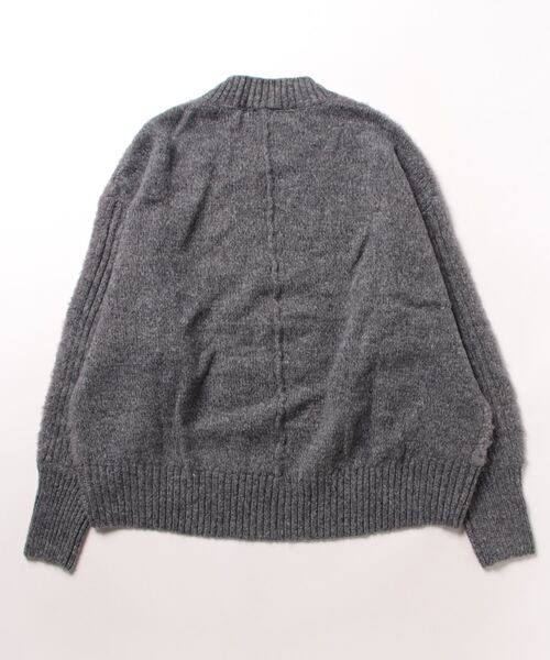 DouDou(ドゥドゥ)の「【WEB限定】 リングヤーン切替ハイネックプルオーバー(ニット/セーター・レディース・ライム/アイボリー/チャコールグレー・FREE)」の4枚目の写真