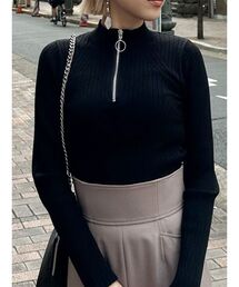 MURUA | ハーフジップリブニット(ニット/セーター)