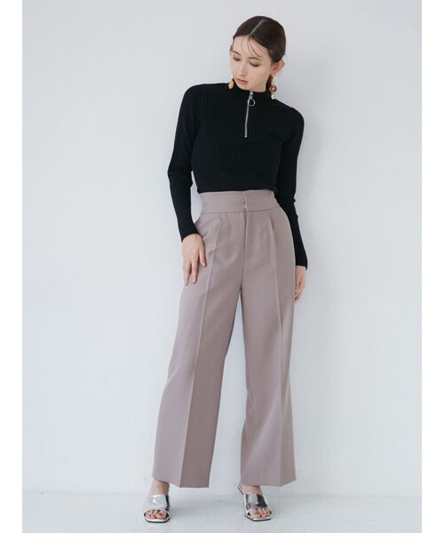 MURUA（ムルーア）の「ハーフジップリブニット（ニット/セーター・レディース・ブラック/ブルー/アイボリー・FREE）」の8枚目の写真