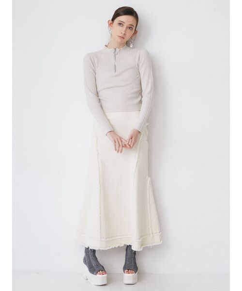 MURUA（ムルーア）の「ハーフジップリブニット（ニット/セーター・レディース・ブラック/ブルー/アイボリー・FREE）」の13枚目の写真