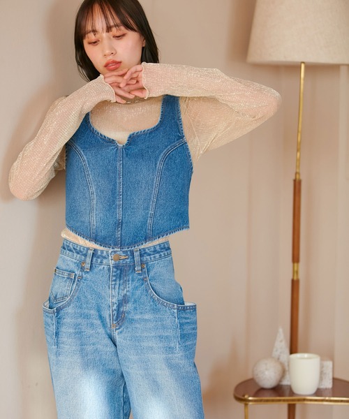 VIS（ビス）の「ラメシアーインナープルオーバー【洗える】（Tシャツ/カットソー・レディース・ブラック系その他/シルバー系その他/ゴールド系その他・FREE）」の5枚目の写真