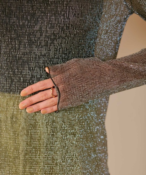 VIS（ビス）の「ラメシアーインナープルオーバー【洗える】（Tシャツ/カットソー・レディース・ブラック系その他/シルバー系その他/ゴールド系その他・FREE）」の22枚目の写真