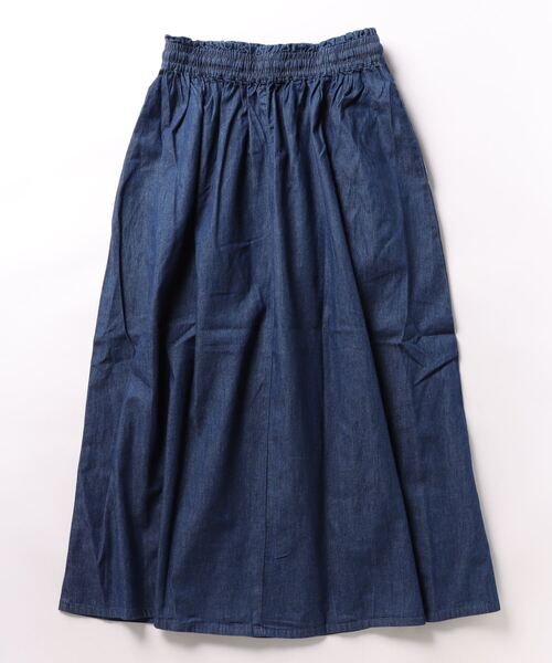 Honeys(ハニーズ)の「デニムロングスカート(デニムスカート・レディース・ライトインディゴブルー/インディゴブルー・S/M/L/LL)」の4枚目の写真