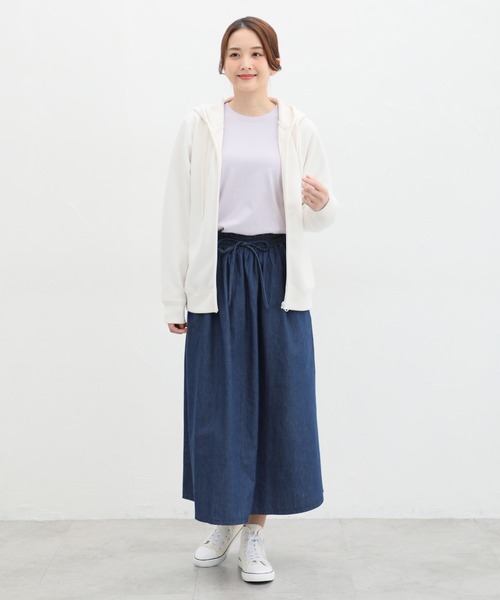 Honeys(ハニーズ)の「デニムロングスカート(デニムスカート・レディース・ライトインディゴブルー/インディゴブルー・S/M/L/LL)」の8枚目の写真