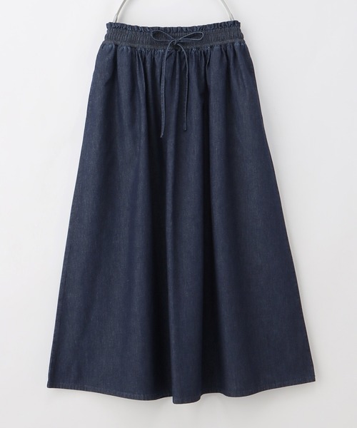 Honeys(ハニーズ)の「デニムロングスカート(デニムスカート・レディース・ライトインディゴブルー/インディゴブルー・S/M/L/LL)」の14枚目の写真