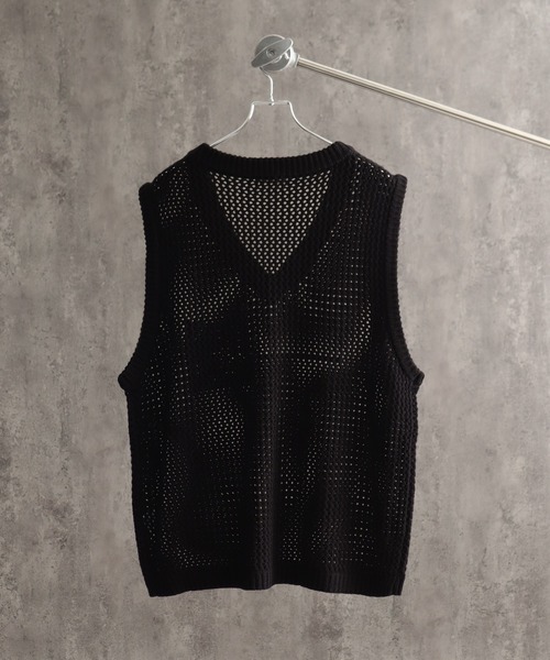 welise（ウェライズ）の「【welise/ウェライズ】クロシェポケットオーバーサイズシアーニットベスト（ベスト・メンズ・ブルー/アイボリー/ブラック・M/L）」の11枚目の写真