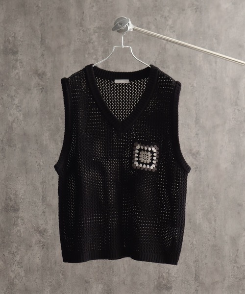 welise（ウェライズ）の「【welise/ウェライズ】クロシェポケットオーバーサイズシアーニットベスト（ベスト・メンズ・ブルー/アイボリー/ブラック・M/L）」の19枚目の写真