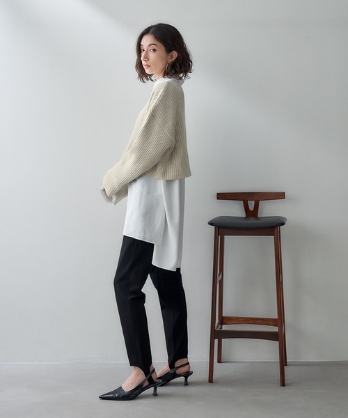 eL(エル)の「【eL】7G Color Rib Short Pullover/993253(ニット/セーター・レディース・オフホワイト/ピンク/ブルーグリーン・FREE)」の5枚目の写真