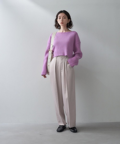 eL(エル)の「【eL】7G Color Rib Short Pullover/993253(ニット/セーター・レディース・オフホワイト/ピンク/ブルーグリーン・FREE)」の10枚目の写真