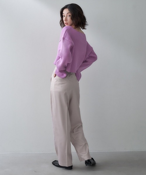 eL(エル)の「【eL】7G Color Rib Short Pullover/993253(ニット/セーター・レディース・オフホワイト/ピンク/ブルーグリーン・FREE)」の12枚目の写真
