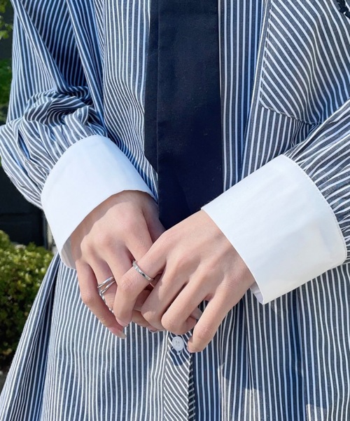 one way（ワンウェイ）の「ネクタイ付き ワンポイント刺繍BIGシャツ（シャツ/ブラウス・レディース・ホワイト/ピンク/ブルー/ブラック・FREE）」の5枚目の写真