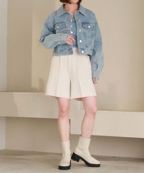 archives（アルシーヴ）の「フロントボタンデニムビスチェ（ベスト・レディース・サックスブルー/グレー・MEDIUM）」の4枚目の写真