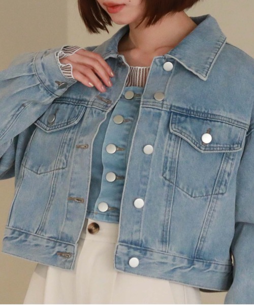 archives（アルシーヴ）の「フロントボタンデニムビスチェ（ベスト・レディース・サックスブルー/グレー・MEDIUM）」の6枚目の写真