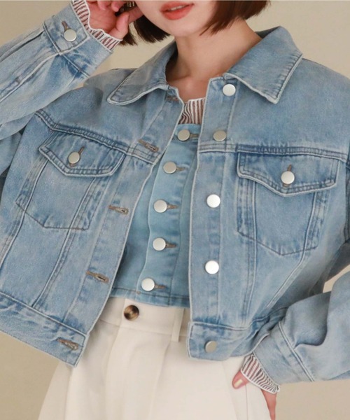 archives（アルシーヴ）の「フロントボタンデニムビスチェ（ベスト・レディース・サックスブルー/グレー・MEDIUM）」の7枚目の写真