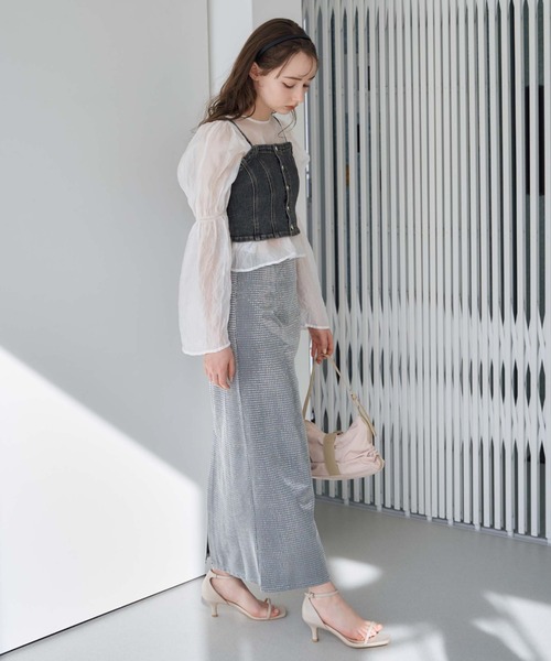 【美品】シーニュ フロントボタンビスチェ グレー GU フロントボタンビスチェ GREY Lサイズ 新品 - メルカリ