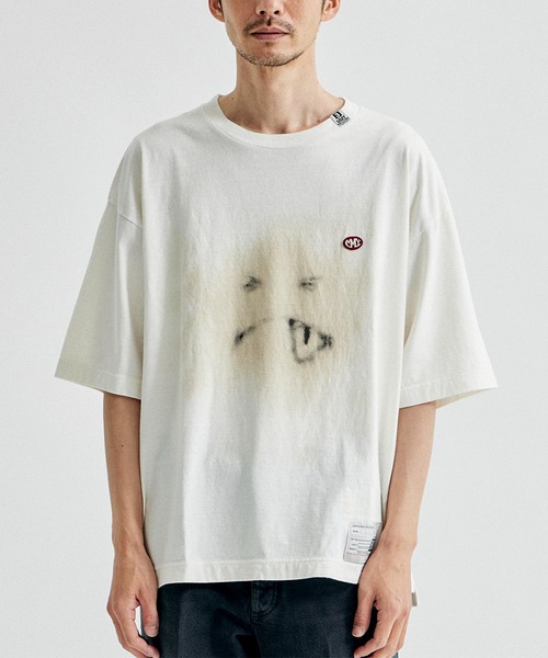MIHARAYASUHIRO(ミハラヤスヒロ)の「【MIHARAYASUHIRO/ミハラヤスヒロ】SMILY FACE PRINTED TEE 2/スマイルフェイスプリントTEE2(Tシャツ/カットソー・メンズ・ブラック/ホワイト・44/46)」の2枚目の写真
