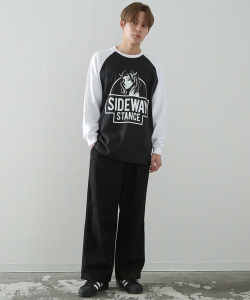 SIDEWAY STANCE（サイドウェイスタンス）の「【SIDEWAY STANCE】プリント 長袖 ラグランTシャツ（Tシャツ/カットソー・メンズ・ブラック/ホワイト系/ホワイト/ブラック系/ブラック系1/ブラック系2/ホワイト系2/ホワイト系1・MEDIUM/LARGE/X-LARGE）」の14枚目の写真