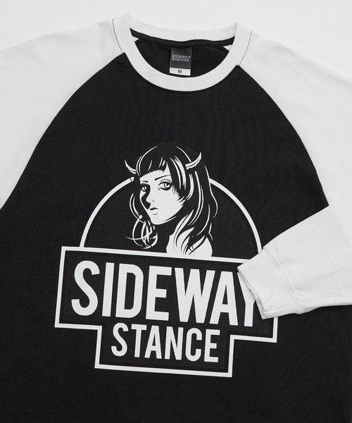 SIDEWAY STANCE（サイドウェイスタンス）の「【SIDEWAY STANCE】プリント 長袖 ラグランTシャツ（Tシャツ/カットソー・メンズ・ブラック/ホワイト系/ホワイト/ブラック系/ブラック系1/ブラック系2/ホワイト系2/ホワイト系1・MEDIUM/LARGE/X-LARGE）」の16枚目の写真