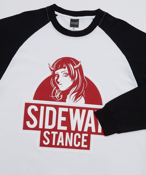 SIDEWAY STANCE（サイドウェイスタンス）の「【SIDEWAY STANCE】プリント 長袖 ラグランTシャツ（Tシャツ/カットソー・メンズ・ブラック/ホワイト系/ホワイト/ブラック系/ブラック系1/ブラック系2/ホワイト系2/ホワイト系1・MEDIUM/LARGE/X-LARGE）」の18枚目の写真