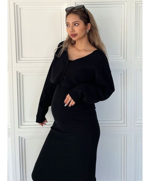 GYDA（ジェイダ）の「2wayトップスアンサンブル テレコロングワンピース（ワンピース・レディース・ライトグレー/ブラック・FREE）」の13枚目の写真