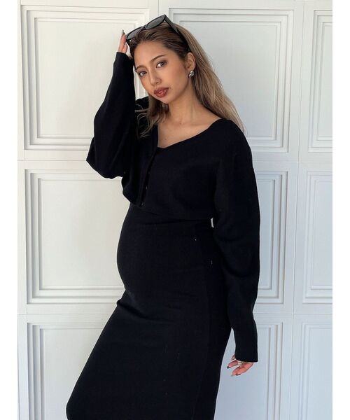 GYDA（ジェイダ）の「2wayトップスアンサンブル テレコロングワンピース（ワンピース・レディース・ライトグレー/ブラック・FREE）」の14枚目の写真