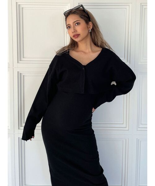 GYDA（ジェイダ）の「2wayトップスアンサンブル テレコロングワンピース（ワンピース・レディース・ライトグレー/ブラック・FREE）」の17枚目の写真