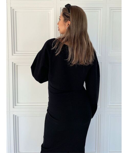 GYDA（ジェイダ）の「2wayトップスアンサンブル テレコロングワンピース（ワンピース・レディース・ライトグレー/ブラック・FREE）」の18枚目の写真