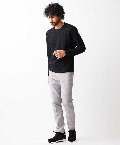 MICHEL KLEIN HOMME (ミッシェルクランオム)の「【2024年モデル】ヘリンボン柄カットソー(Tシャツ/カットソー・メンズ・ホワイト/ブラック/ダークグレー・MEDIUM/LARGE/X-LARGE)」の16枚目の写真
