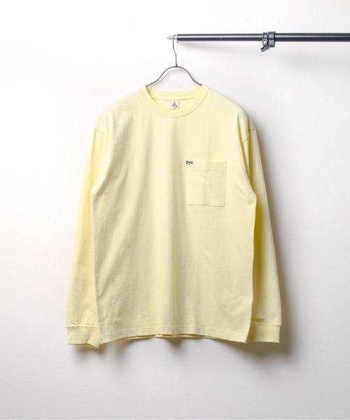 NO WAY(ノーウェイ)の「/ミドルウェイト クルーネックポケット刺繍ロングスリーブ(Tシャツ/カットソー・メンズ・ホワイト/ライトイエロー/ブラック・MEDIUM/LARGE)」の3枚目の写真