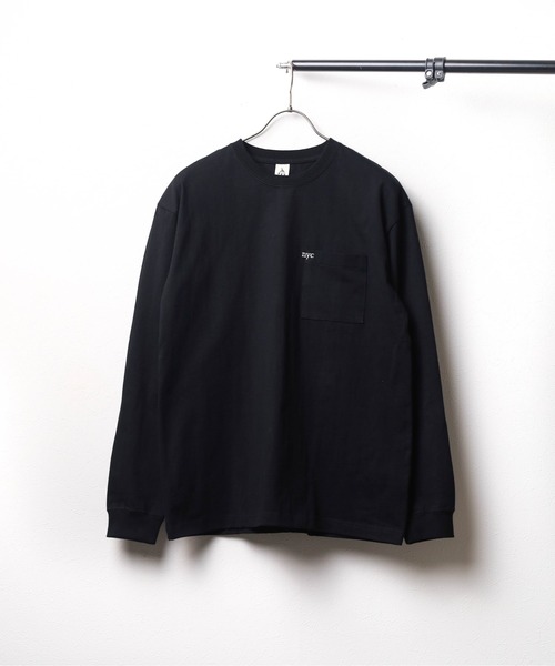 NO WAY(ノーウェイ)の「/ミドルウェイト クルーネックポケット刺繍ロングスリーブ(Tシャツ/カットソー・メンズ・ホワイト/ライトイエロー/ブラック・MEDIUM/LARGE)」の1枚目の写真