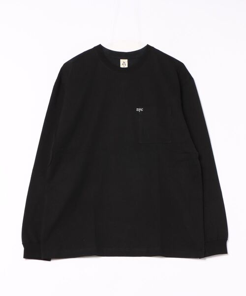 NO WAY(ノーウェイ)の「/ミドルウェイト クルーネックポケット刺繍ロングスリーブ(Tシャツ/カットソー・メンズ・ホワイト/ライトイエロー/ブラック・MEDIUM/LARGE)」の10枚目の写真