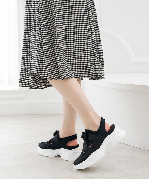 coca(ANDEX shoes product)(コカ)の「ベルトデザイン メッシュ スニーカーサンダル(スニーカー・レディース・カーキ/ブラック・LARGE/MEDIUM/SMALL)」の21枚目の写真