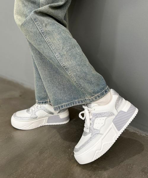 attagirl（アタガール）の「厚底ソールコートスニーカー（スニーカー・レディース・ホワイト/ブラック/ライトピンク/シルバー/ブラウン系その他/ブラック系その他/シルバー系その他・LL/3L/S/M/L）」の7枚目の写真