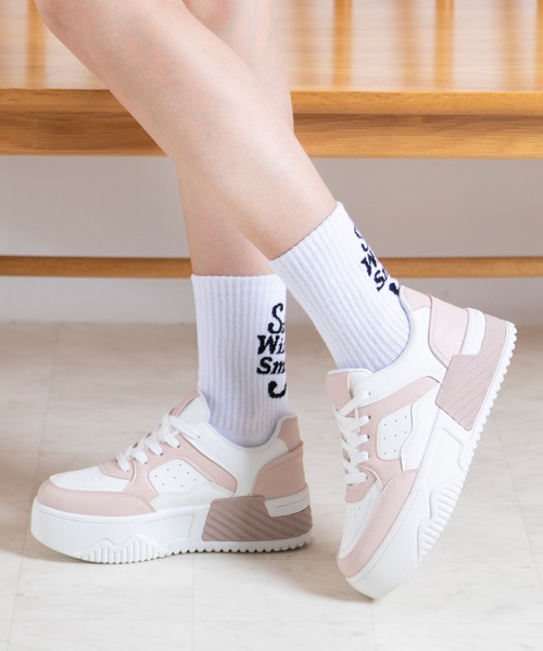 attagirl（アタガール）の「厚底ソールコートスニーカー（スニーカー・レディース・ホワイト/ブラック/ライトピンク/シルバー/ブラウン系その他/ブラック系その他/シルバー系その他・LL/3L/S/M/L）」の5枚目の写真