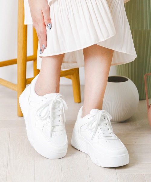 attagirl（アタガール）の「厚底ソールコートスニーカー（スニーカー・レディース・ホワイト/ブラック/ライトピンク/シルバー/ブラウン系その他/ブラック系その他/シルバー系その他・LL/3L/S/M/L）」の16枚目の写真