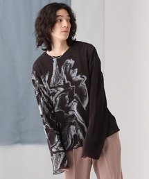 HARE | メルトフラワープリントプリーツカット(HARE)(Tシャツ/カットソー)