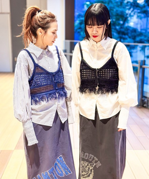 niko and...（ニコアンド）の「[MODE NORM CORE]メッシュフリンジビスチェ（その他トップス・レディース・アイボリー/ブラック/ネイビー・FREE）」の11枚目の写真