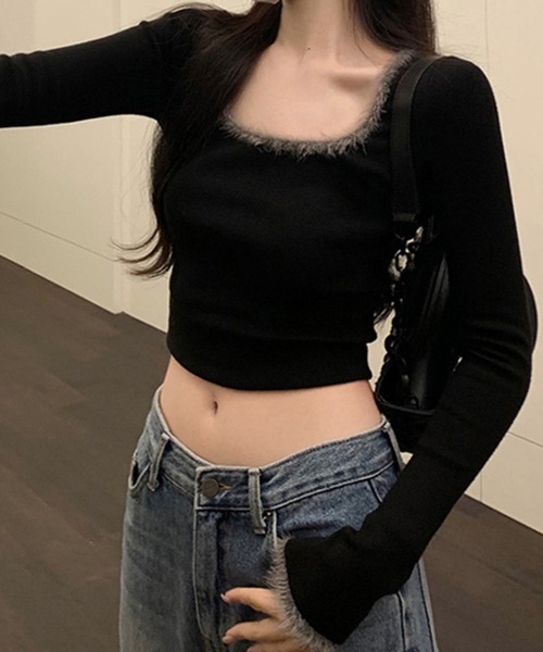 トップス neorody Nia(ニア)/バイカラー クロップドトップス（Tシャツ/カットソー