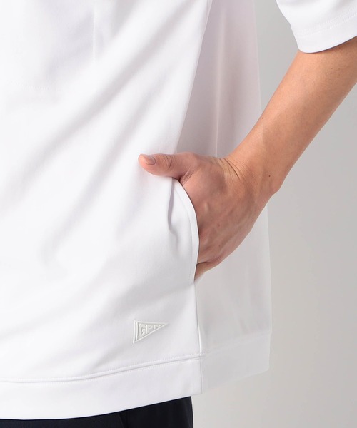 Grand PARK（グランドパーク）の「圧縮マイクロカノコ半袖パーカー（パーカー・メンズ・ホワイト/ネイビー/ブラック・MEDIUM/LARGE/X-LARGE）」の9枚目の写真