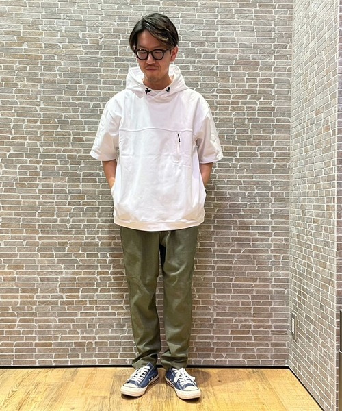 Grand PARK（グランドパーク）の「圧縮マイクロカノコ半袖パーカー（パーカー・メンズ・ホワイト/ネイビー/ブラック・MEDIUM/LARGE/X-LARGE）」の16枚目の写真