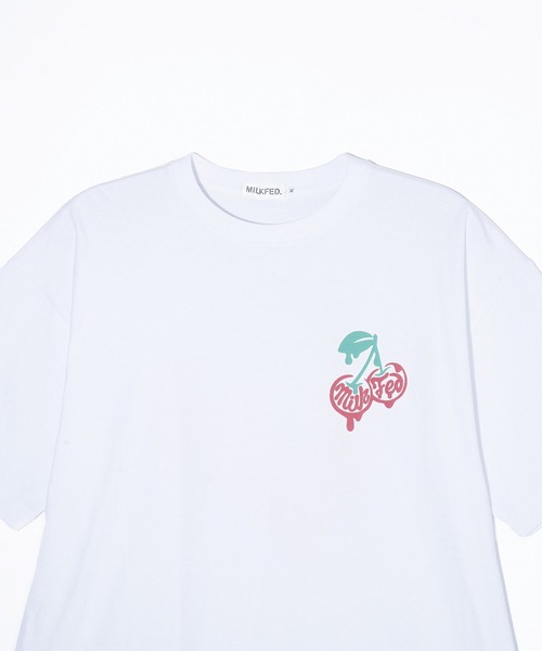MILKFED.（ミルクフェド）の「着心地もデザインにもこだわった一枚。MELT CHERRY WIDE S/S TEE（Tシャツ/カットソー・レディース・ブラック/ライトピンク/ライトブルー/ホワイト・M/L）」の11枚目の写真