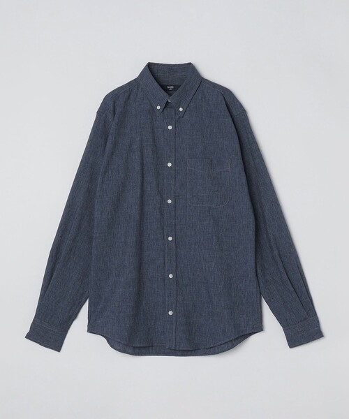 【セール】SHIPS Colors:コットンリネン COOLMAX ボタンダウン シャツ（シャツ/ブラウス）｜SHIPS Colors（シップス カラーズ）